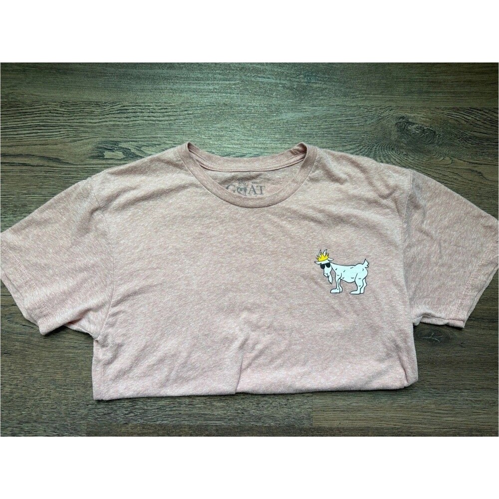 GOAT USA Womens Cropped T-Shirt Heather Peach Pink Short Sleeve Mascot Logo M